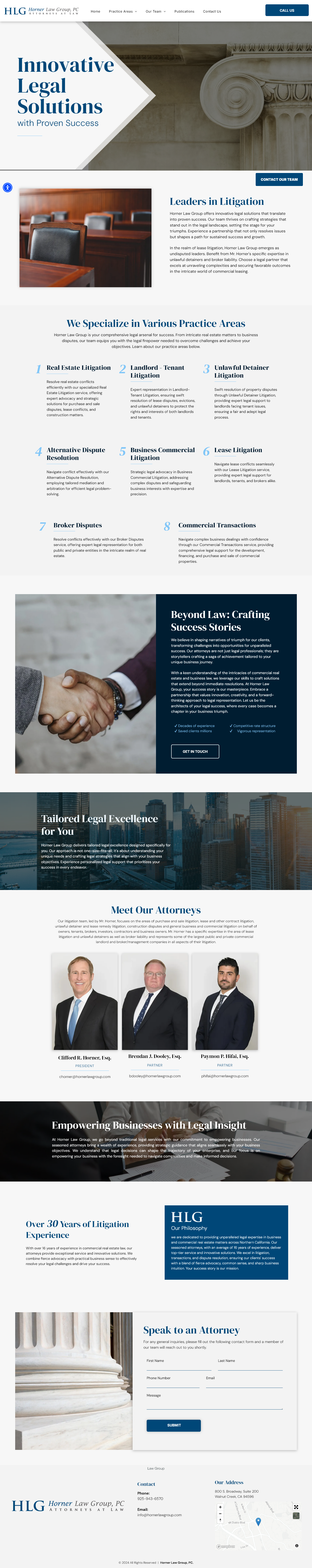 Screenshot of Horner Law Group's website.