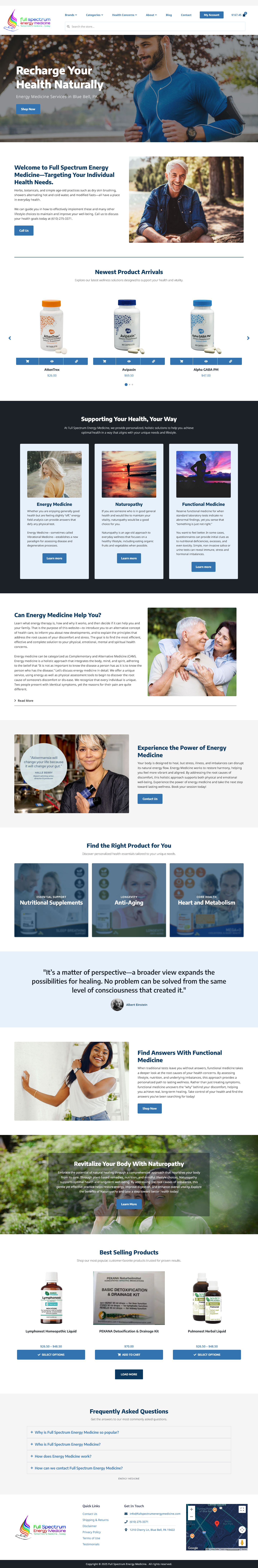 Screenshot of Full Spectrum Energy Medicine's website.