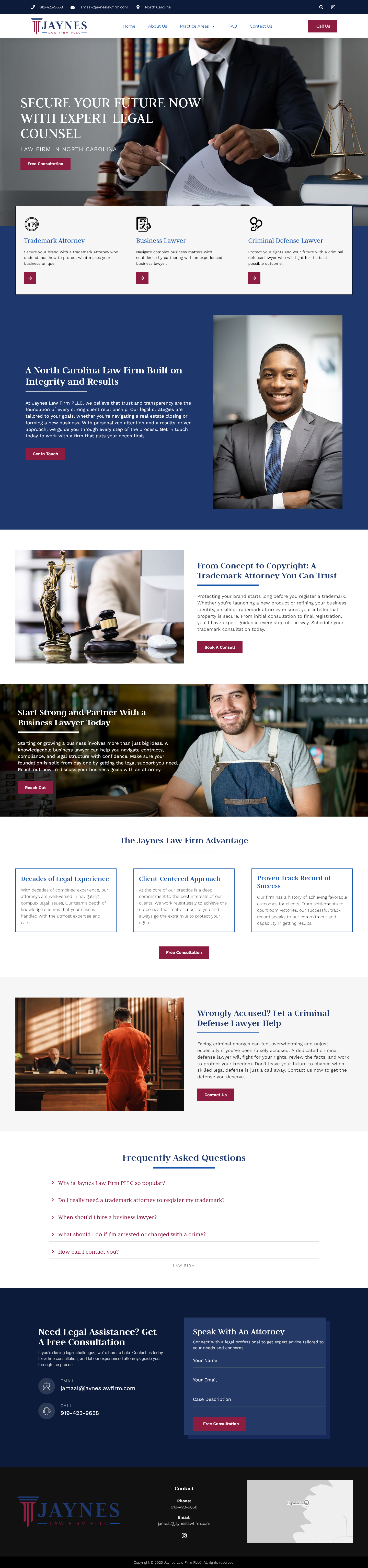Screenshot of Jaynes Law Firm PLLC's website.
