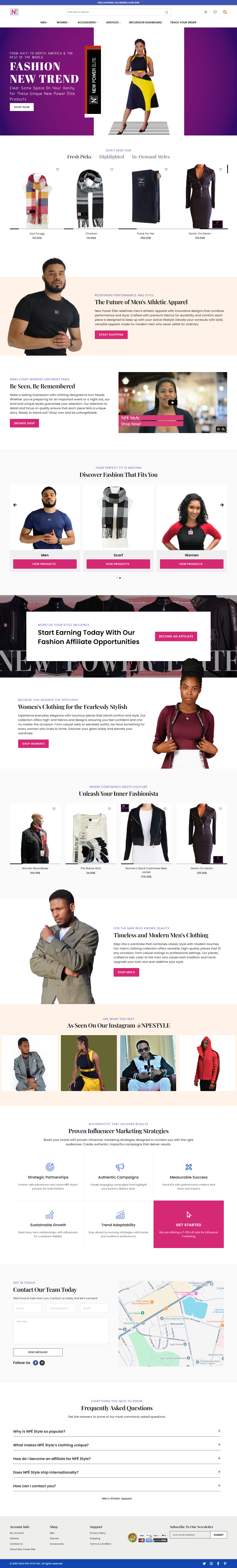 Screenshot of New Power Elite's website.