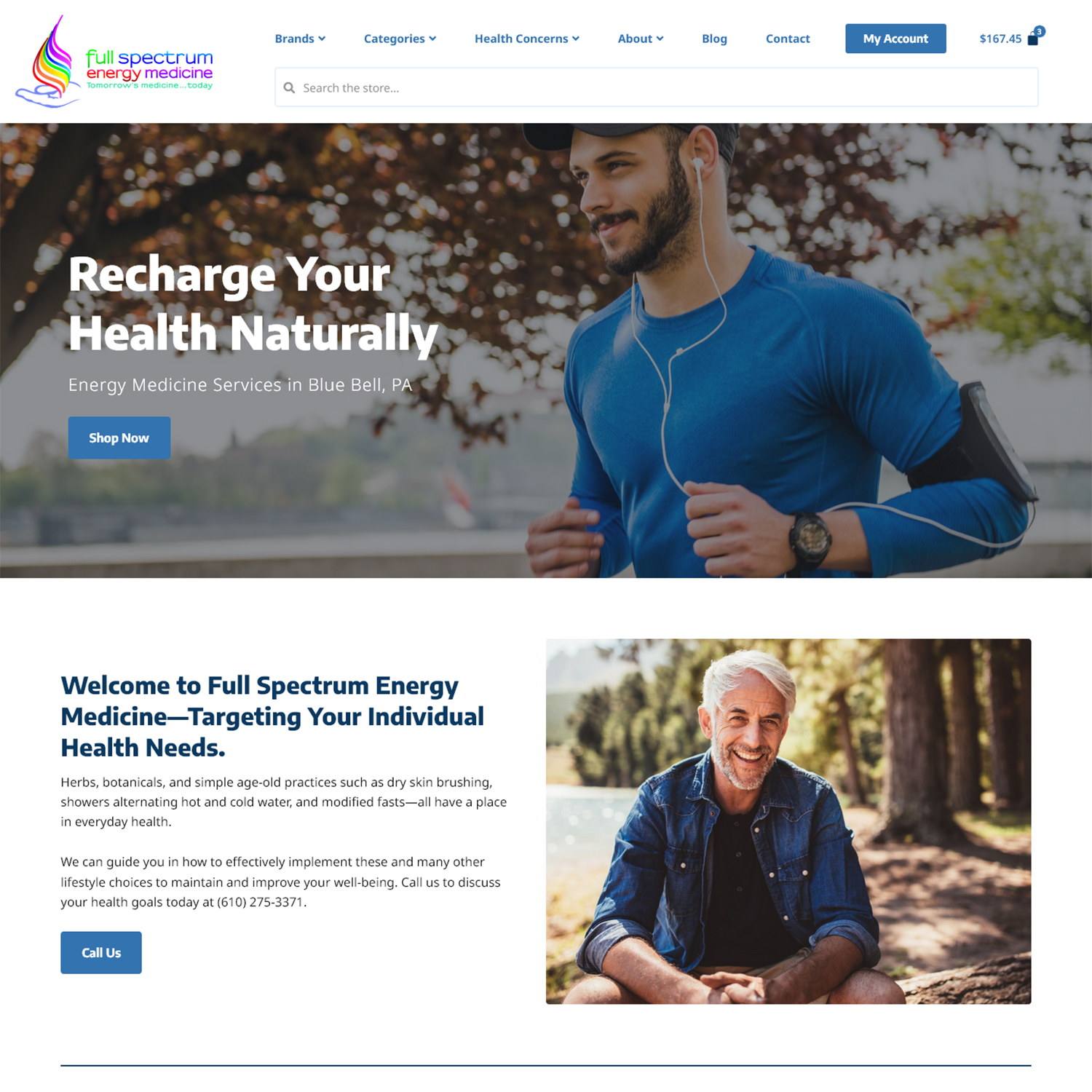 Screenshot of Full Spectrum Energy Medicine's website.
